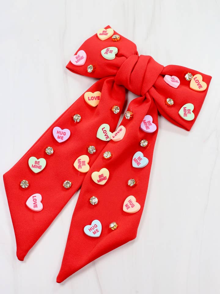 True Love Hair Bow RED for wholesale by Caroline Hill