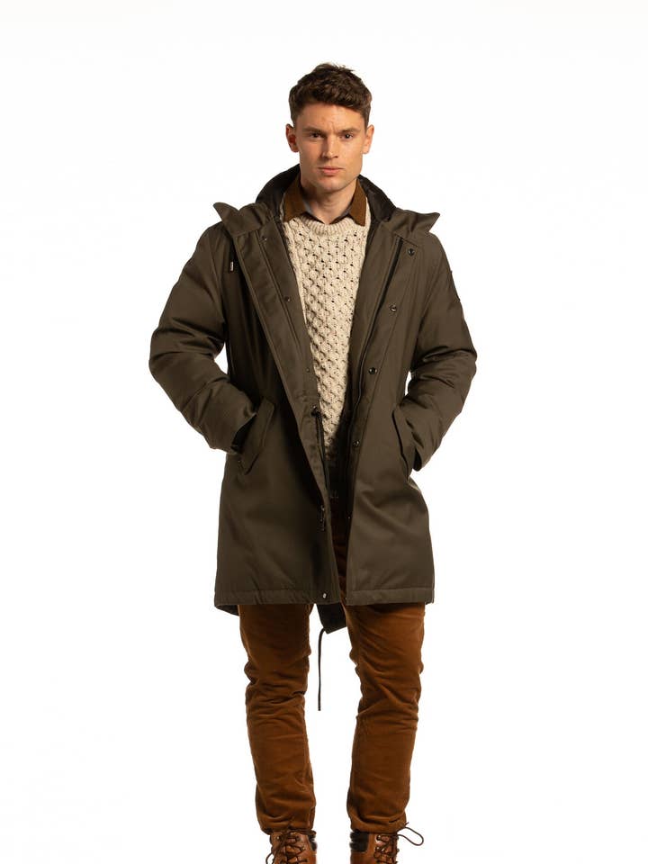 Parka invernale sostenibile "Sub Zero" verde edera per la vendita all'ingrosso da parte di Rue Saint-Patrick