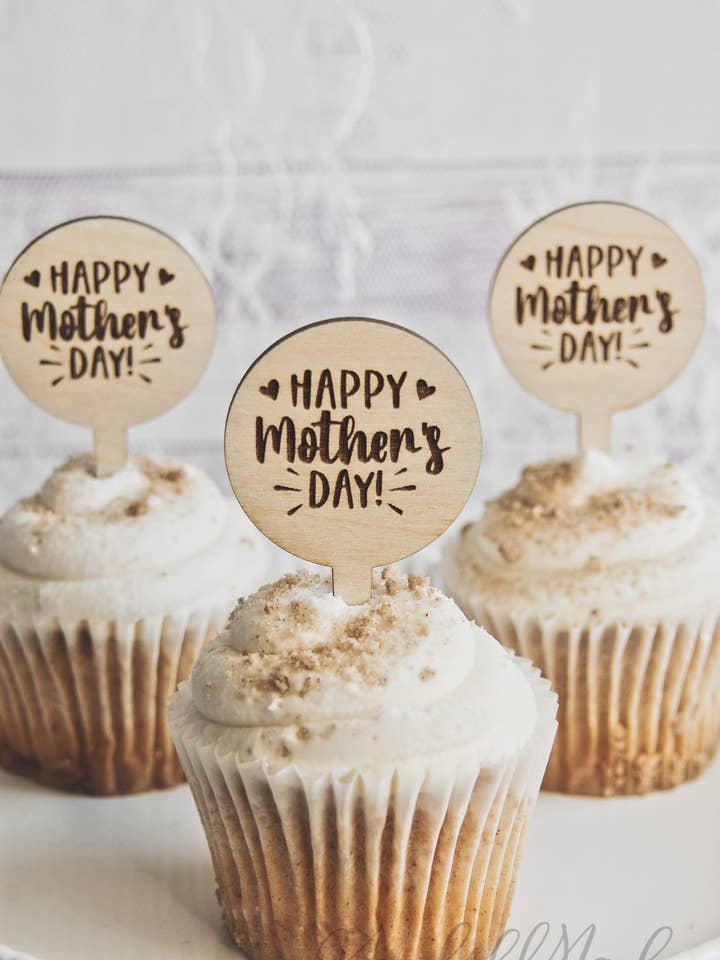 Cupcake Toppers Feliz Dia das Mães, Conjunto de 12 por atacado de KendollMade
