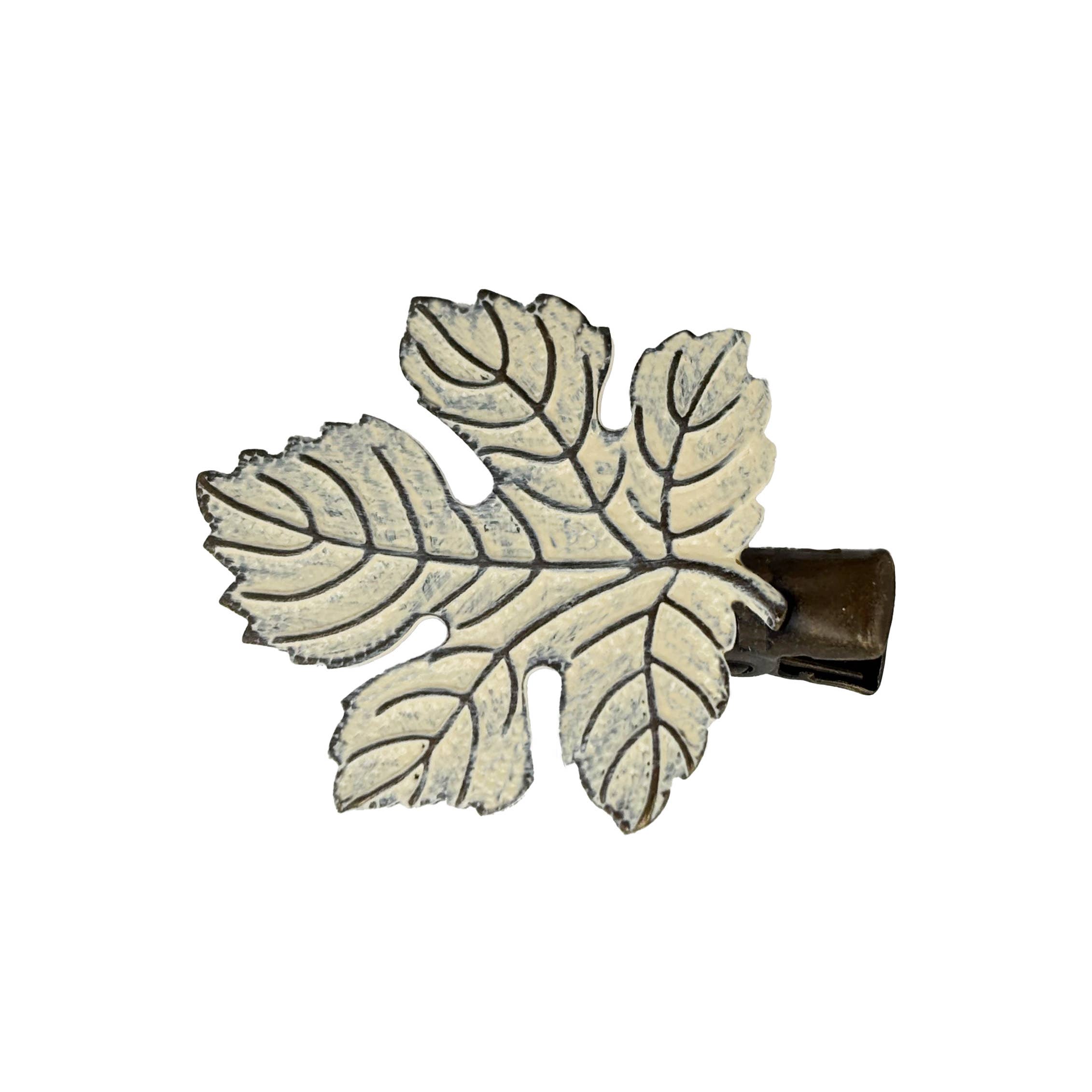 Gleeful Peacock - Wholesale Hair Clip - Women's - Branch Out Hair Clip-Hand Painted Fall Leaf-Alligator Clip4