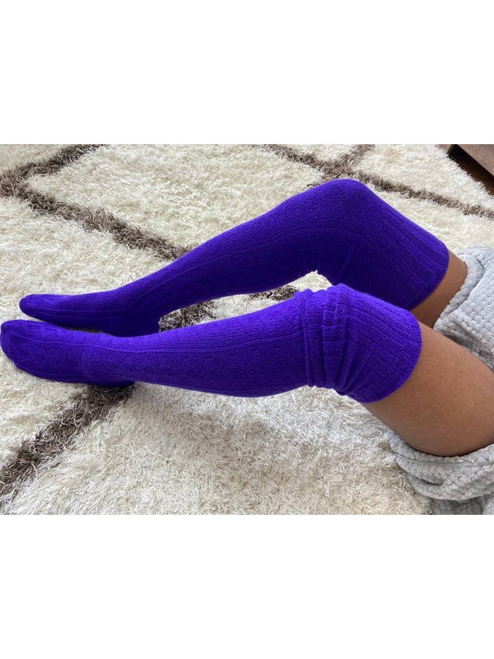 Superchroma - Wholesale Socks - Women's - Extra Long Thigh High Socks - Purple