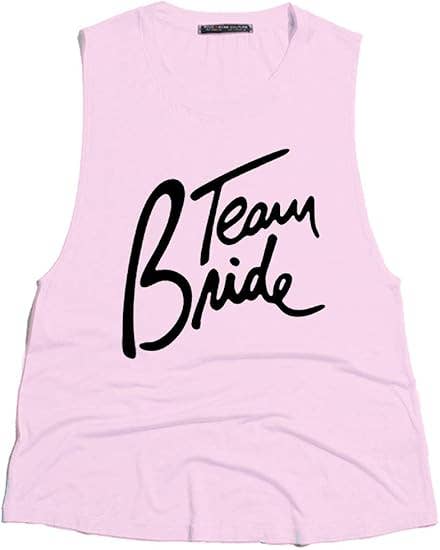 Funky Junque - Wholesale Tank top – Women′s - Bridal Tank - Team Bride - Blush (Large)1