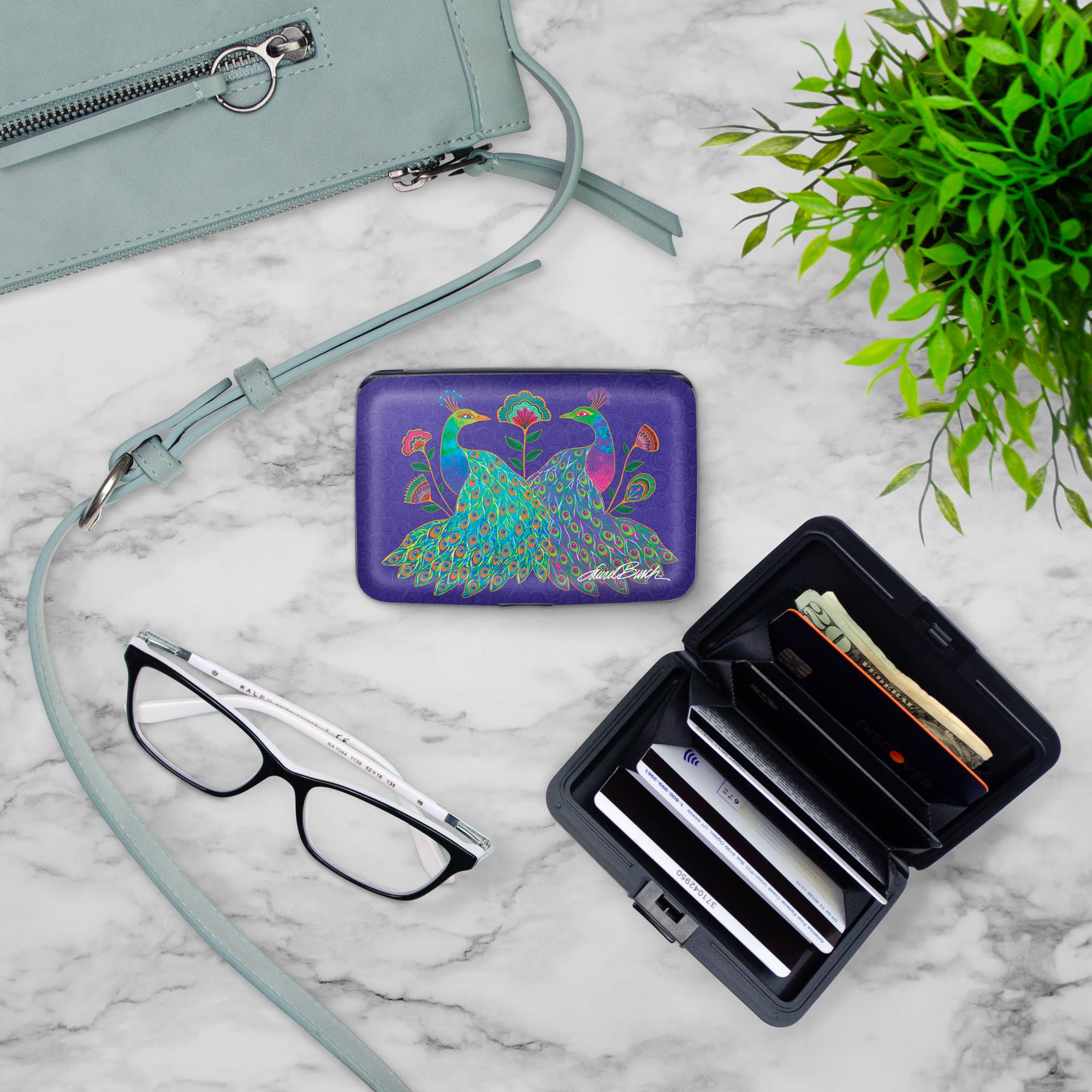 Monarque - Wholesale Wallet - Women's - Laurel Burch Peacocks Armored Wallet1