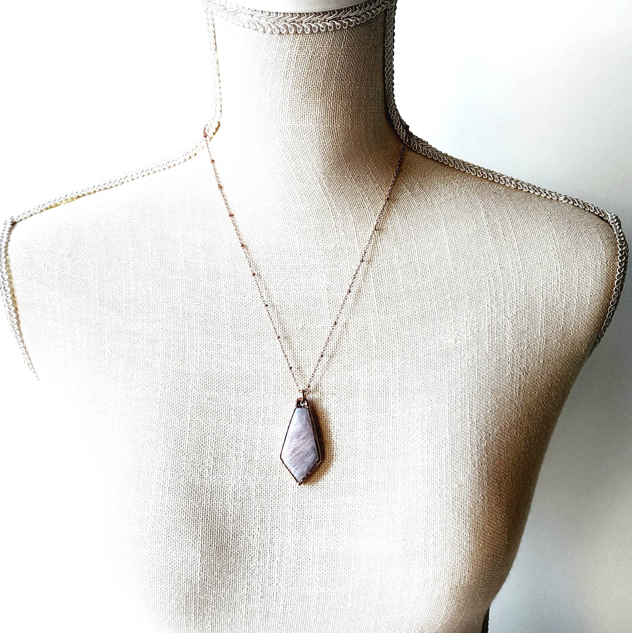 MergingMetals - Wholesale Pendant/Charm Necklace - Rose Quartz Kite Necklace // Electroformed Jewelry4