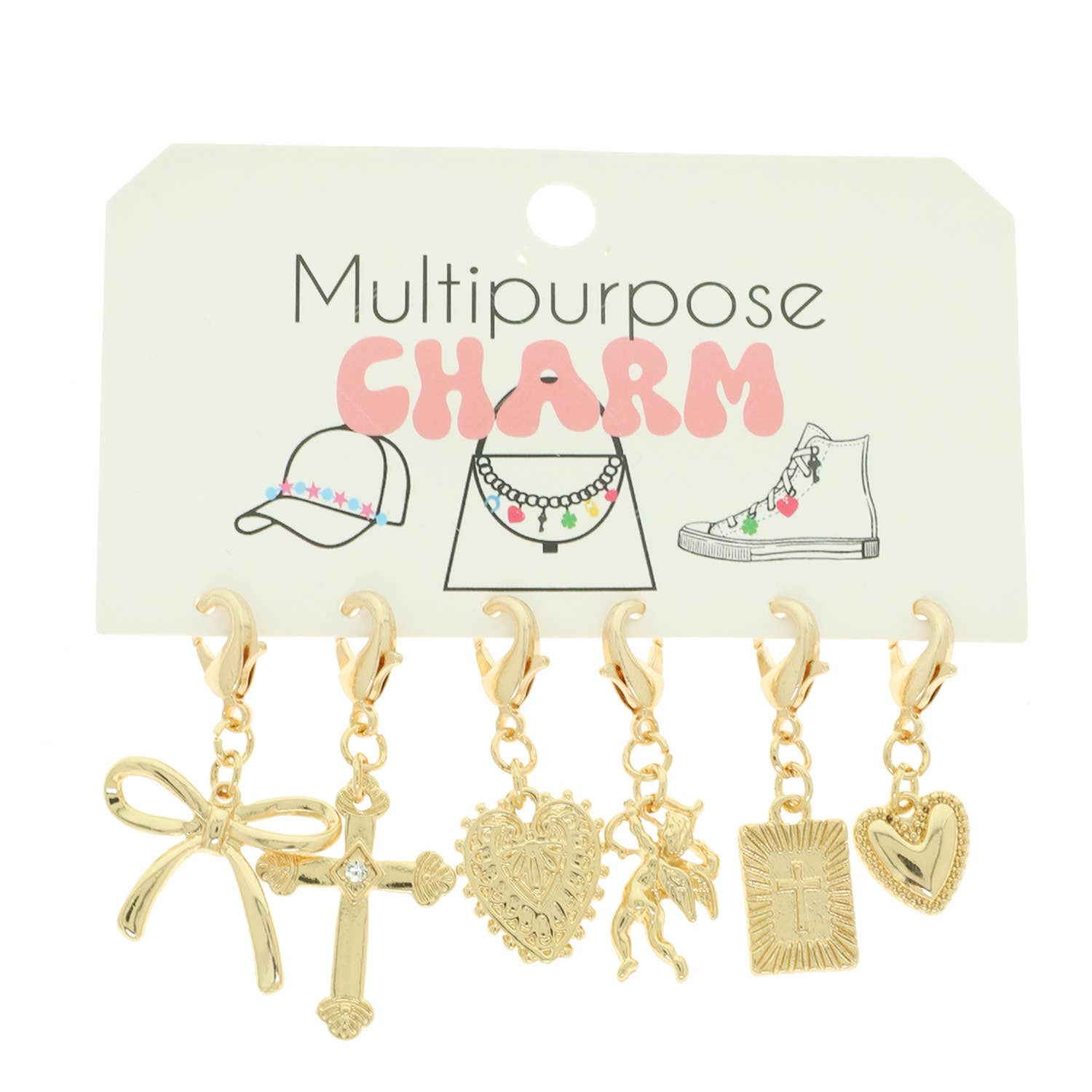 SP Sophia Collection - Wholesale Individual Charm/Pendant - 6-Piece Mix of Trinkets Charm Set1