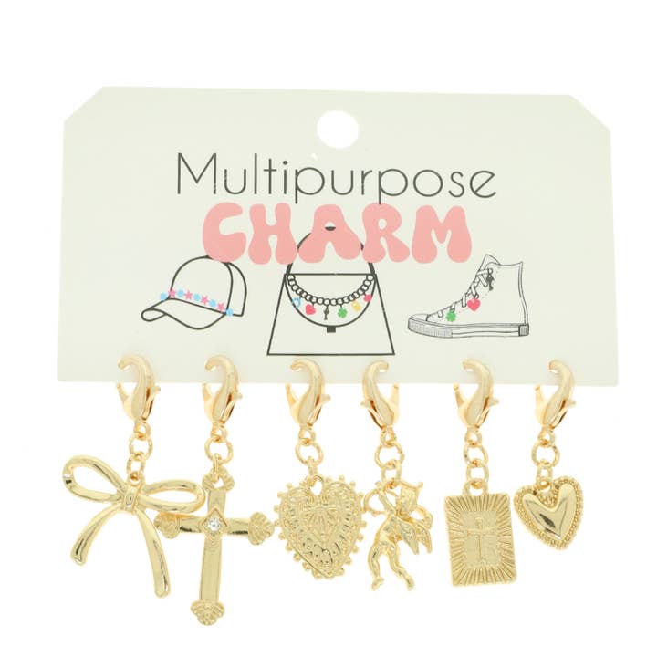 SP Sophia Collection - Wholesale Individual Charm/Pendant - 6-Piece Mix of Trinkets Charm Set1