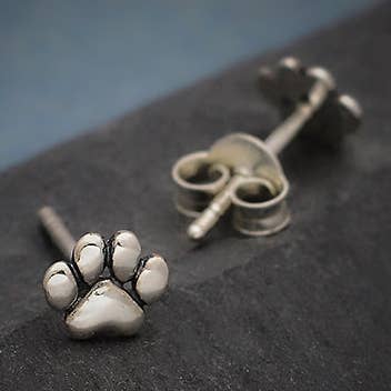 Orecchini a forma di zampa soffiata, in argento Sterling, 5 x 6 mm per la vendita all'ingrosso da parte di Nina Designs