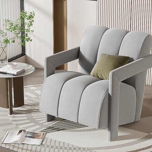 39F Inc. - Wholesale Chair - U-Can 26.3'' Modern Minimalist Leisure Armchair, Armchair with L-shaped Armrests and Polyester Fabric for Living Room7