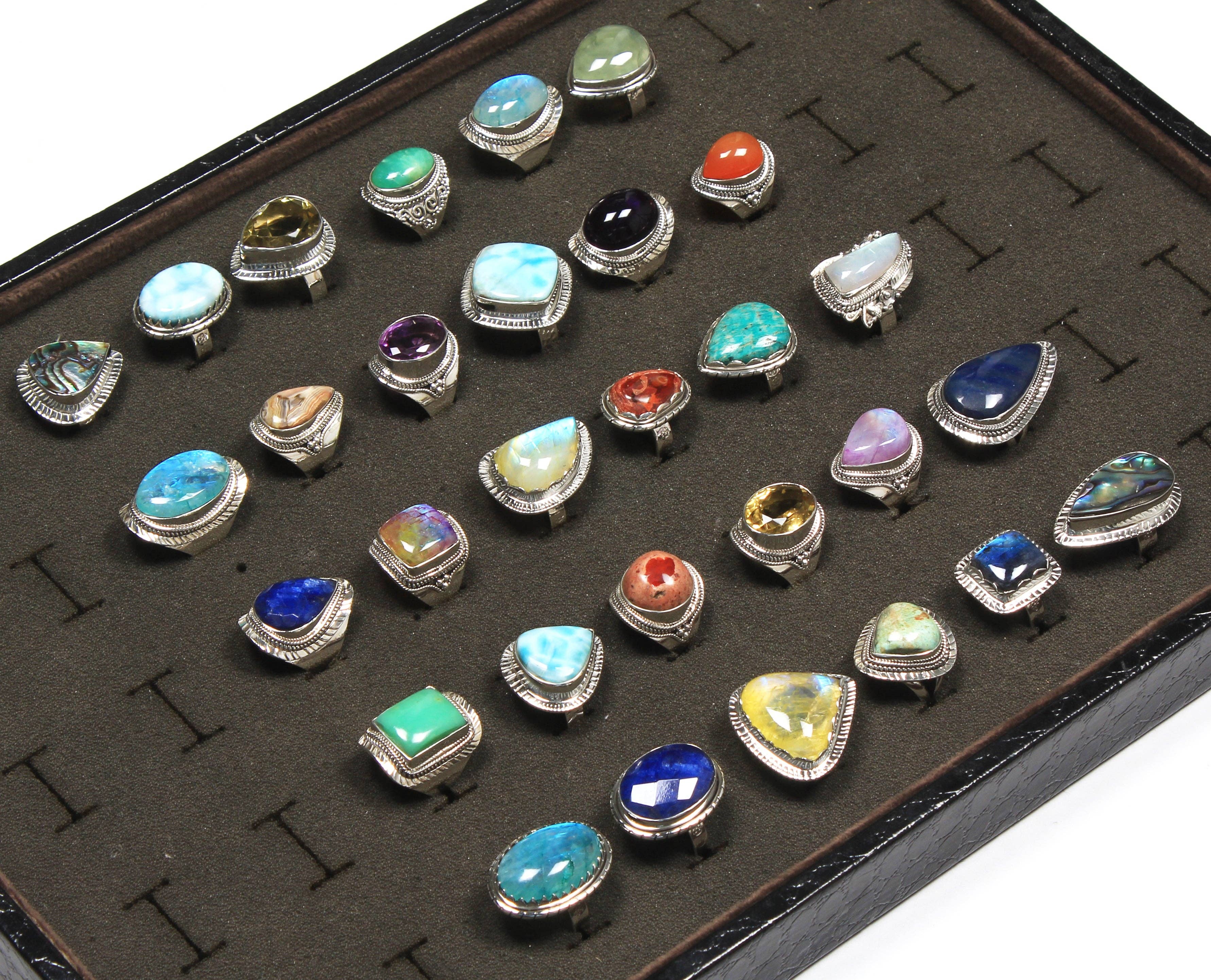 Handmade Jewels – Engroshandel Statementring – Naturlige Assorterede Multi Krystal Massivt 925 Sterling Sølv Ringe Til Kvinder, Engros Parti Til Masseudsalg4