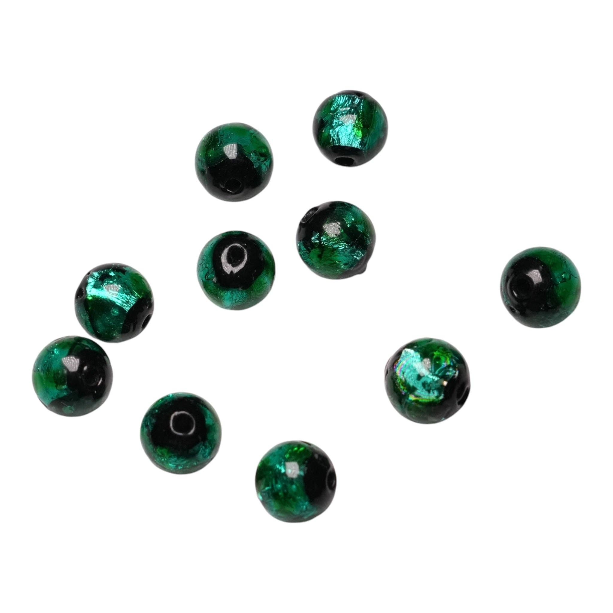 Foliesbijoux - Wholesale Beads - 10 green phosphorescent glass beads #110
