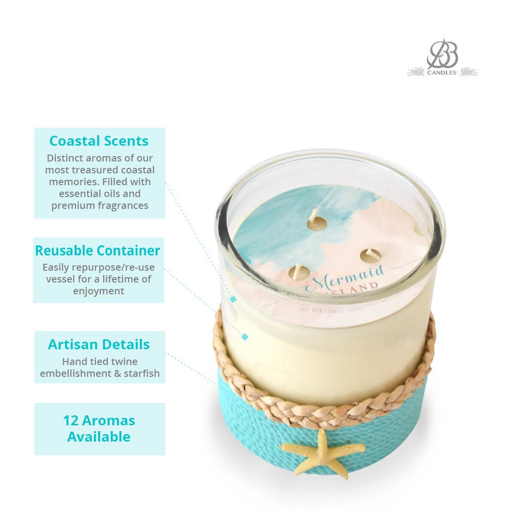 REMOVED BRAND - Vente Bougie en bocal - Étoile de mer côtière 3 mèches - Linge de plage 34 oz.5