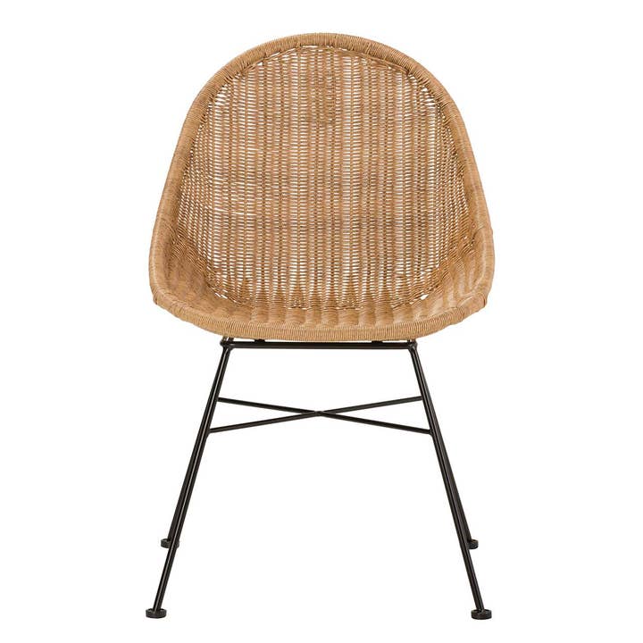 Cadeira Rattan Sintético Natural Preto 52x62x84cm por atacado de Garpe Interiores