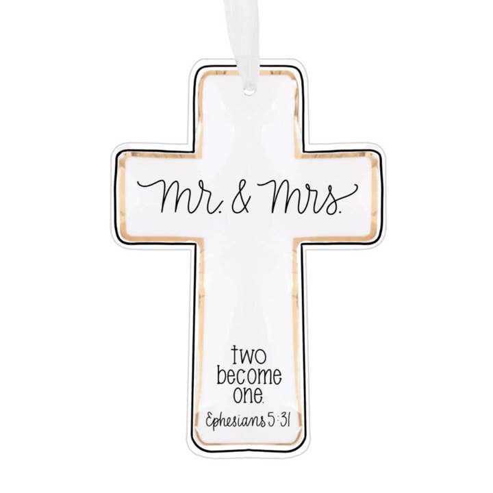 Glory Haus - Wholesale Wall Cross - Mr. & Mrs. Two Become One Cross