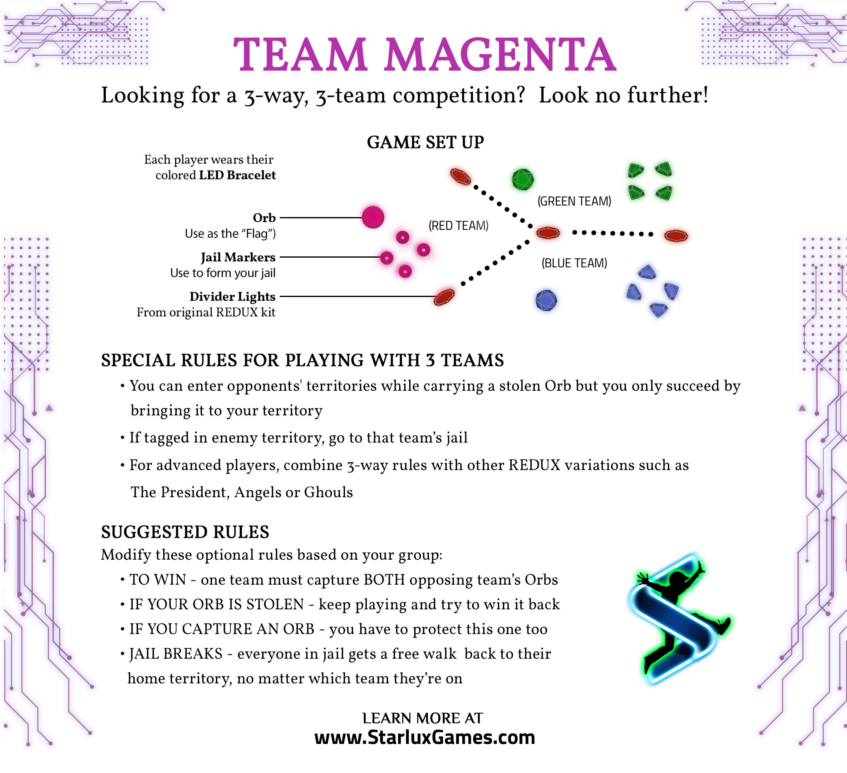 Starlux Games - Vente Jeu de sport – enfant et bébé - Magenta — Ajoutez une troisième équipe pour Capture the Flag5