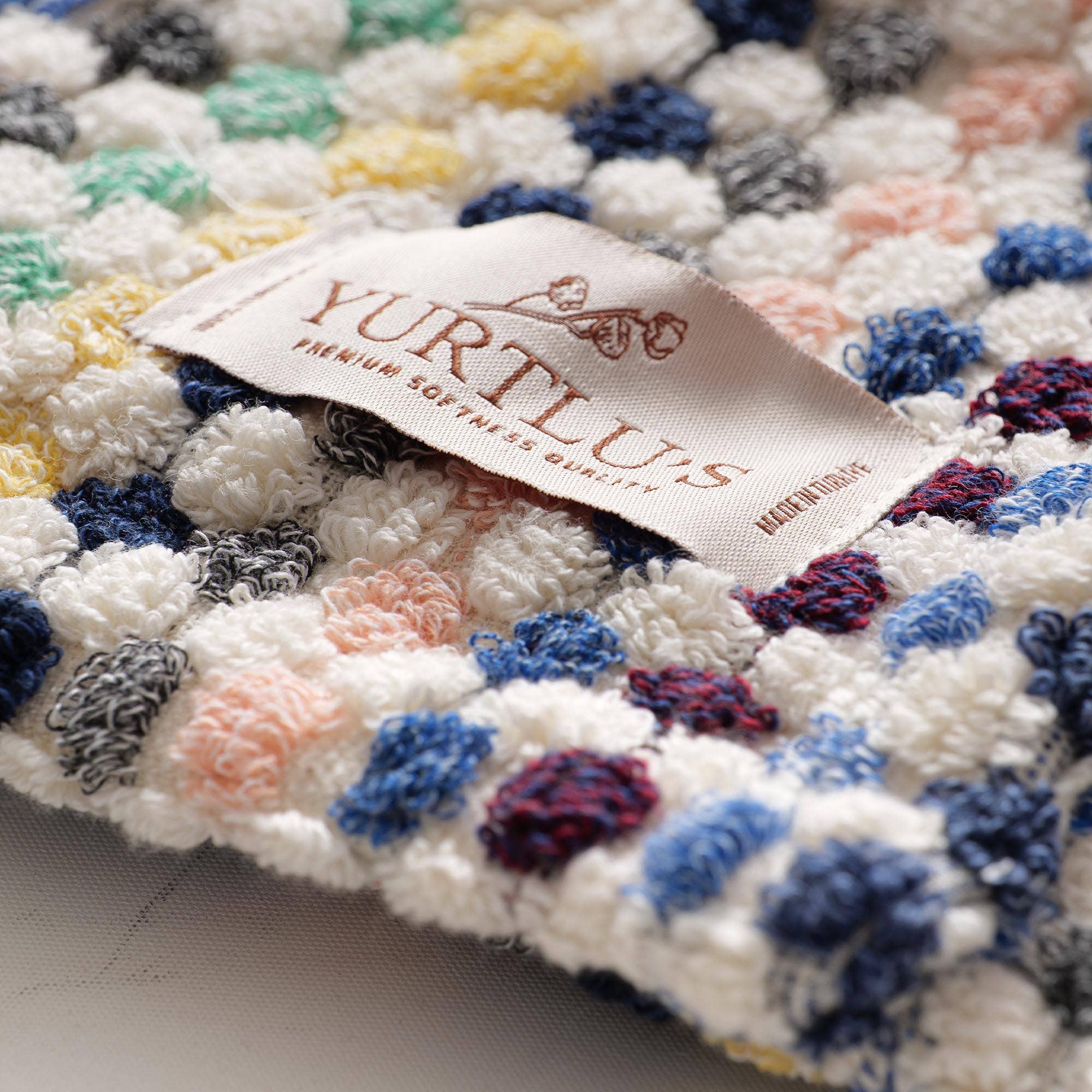 YURTLUS - Venta al por mayor Bata - Unisex - Bata de burbujas tejida a mano, albornoz con pompones en telar manual 100% algodón 63