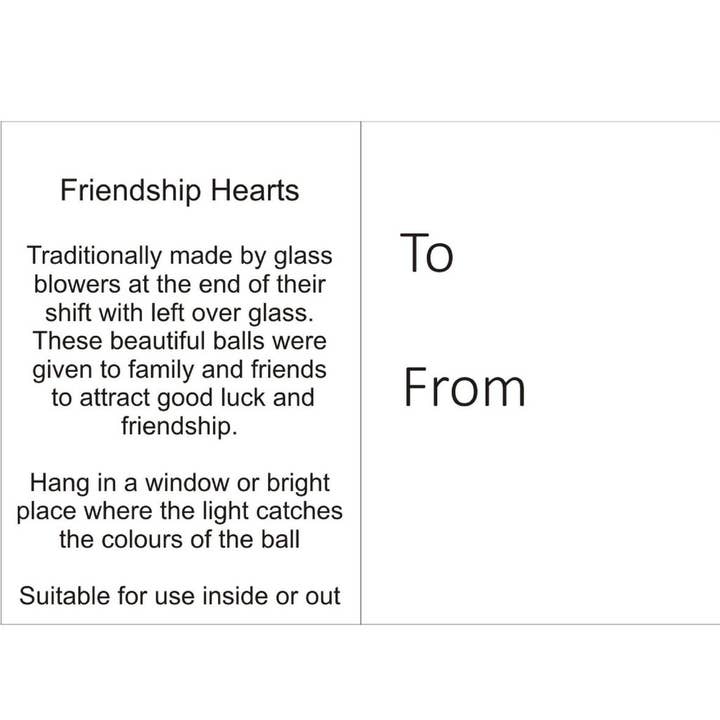 Sienna Glass - Wholesale Ornament - 8cm Friendship Heart - Multicoloured