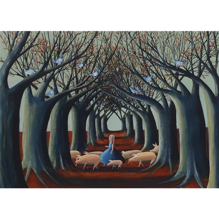 Carte de vœux Cochons traversant pour la vente par Natural Partners Limited