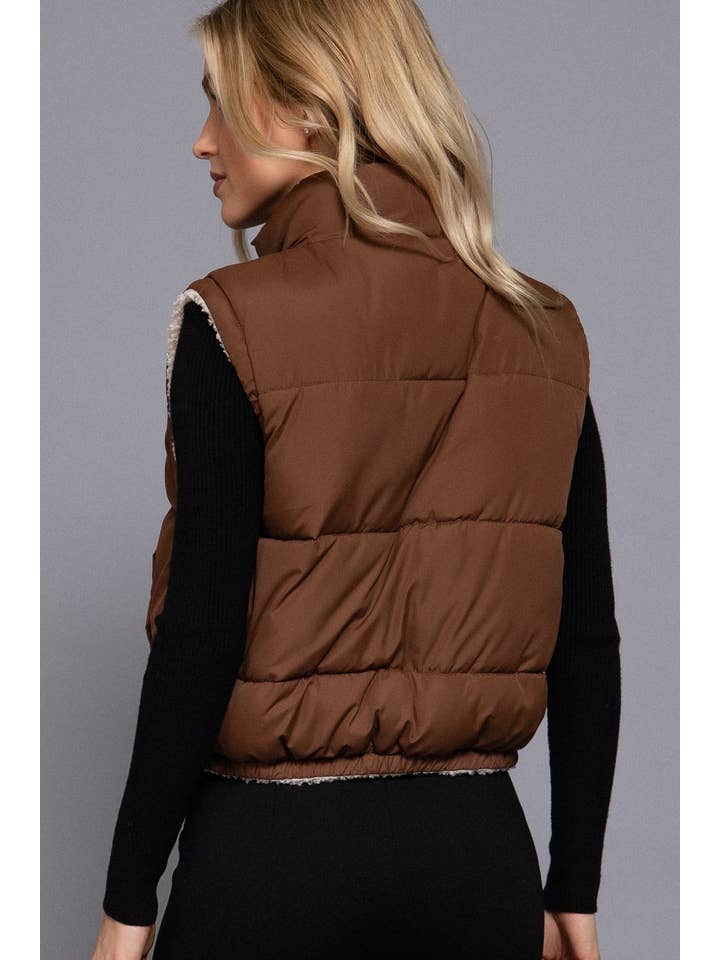 Vanilla Monkey - Wholesale Outerwear Vest - Women's - Reversible Fur Padding Vest2