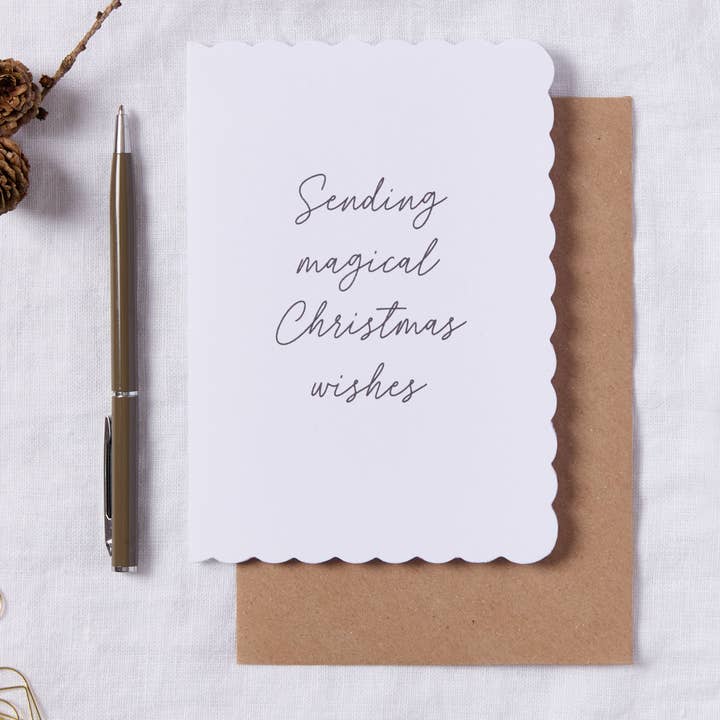 Sending Magical Christmas Wishes Card for wholesale by Emily M Art and Design