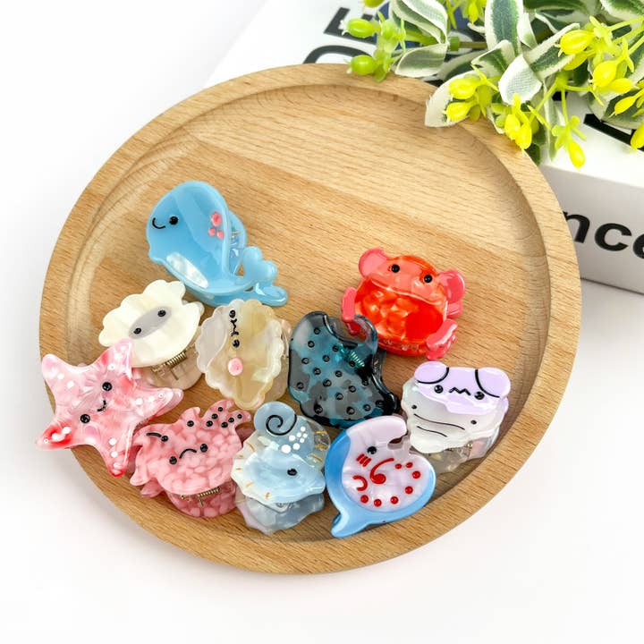Clip per capelli mini carino, clip per capelli animale marino per la vendita all'ingrosso da parte di TheDivaSoap