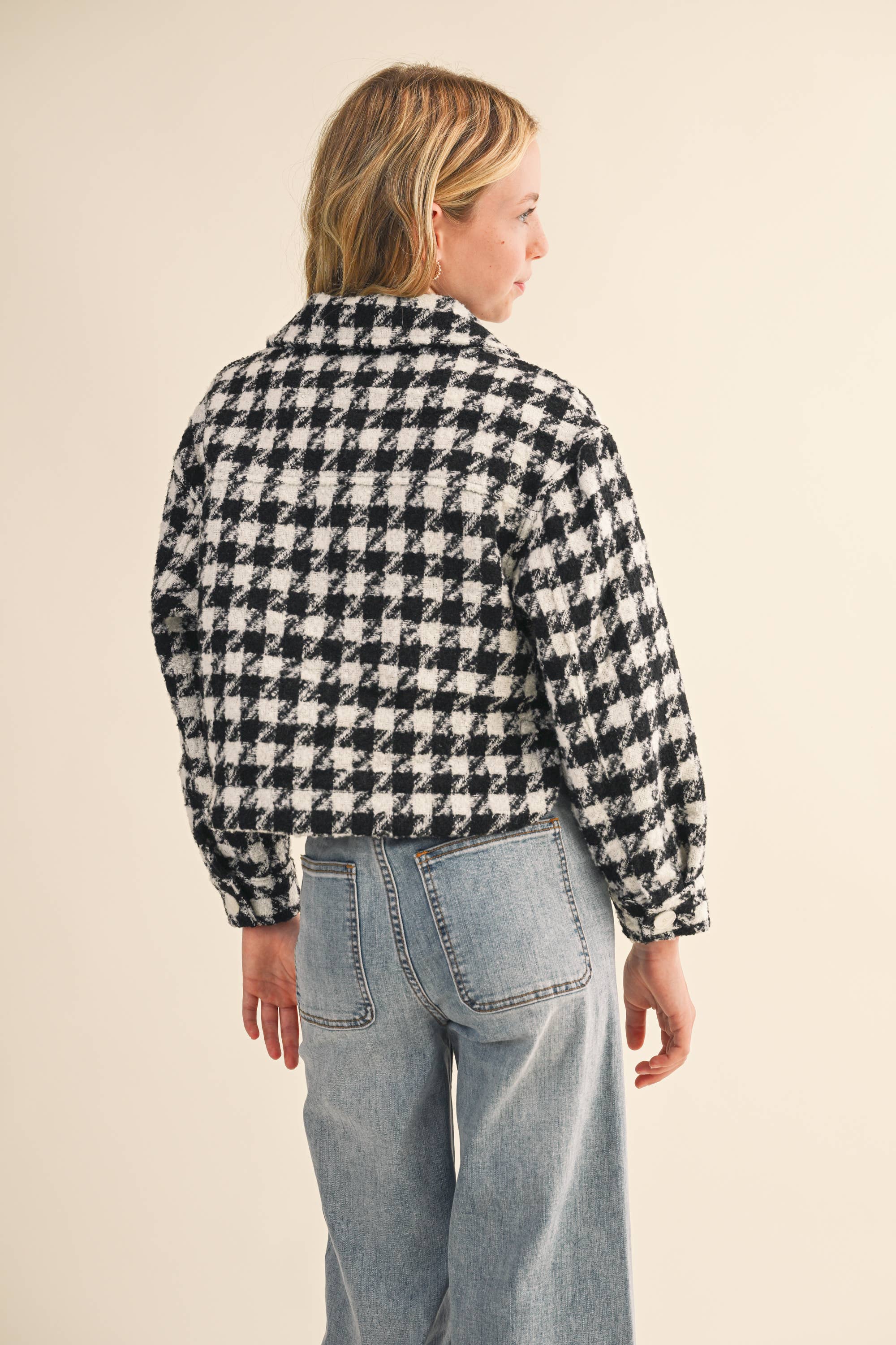 heart and arrow - Wholesale Jacket - Kids - TWEEN KIDS GIRLS Tweed Houndstooth Pattern Jacket (7-14)11