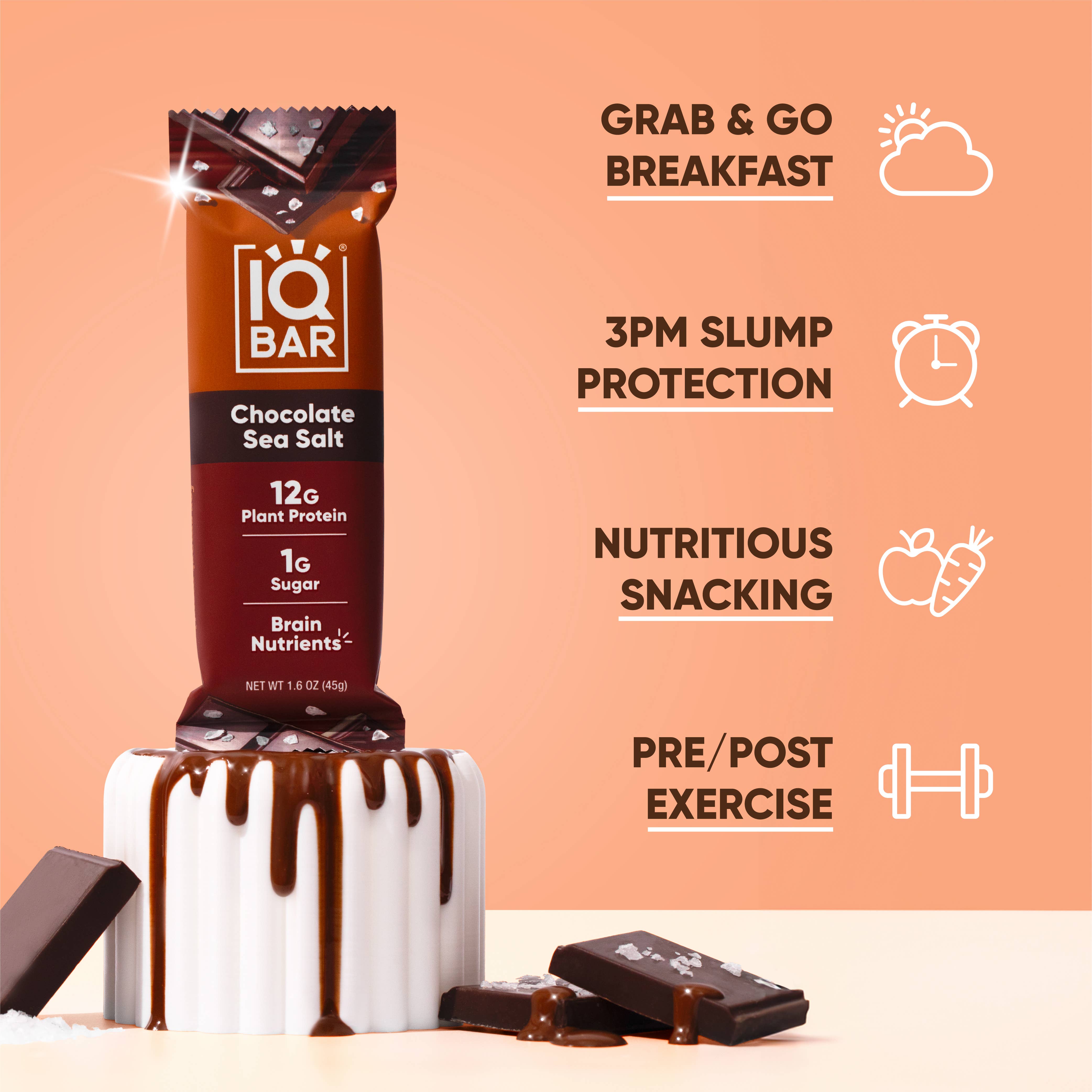 IQBAR - Vendita all'ingrosso Barrette - IQBAR Chocolate Sea Salt | Barrette proteiche Keto per cervello e corpo5
