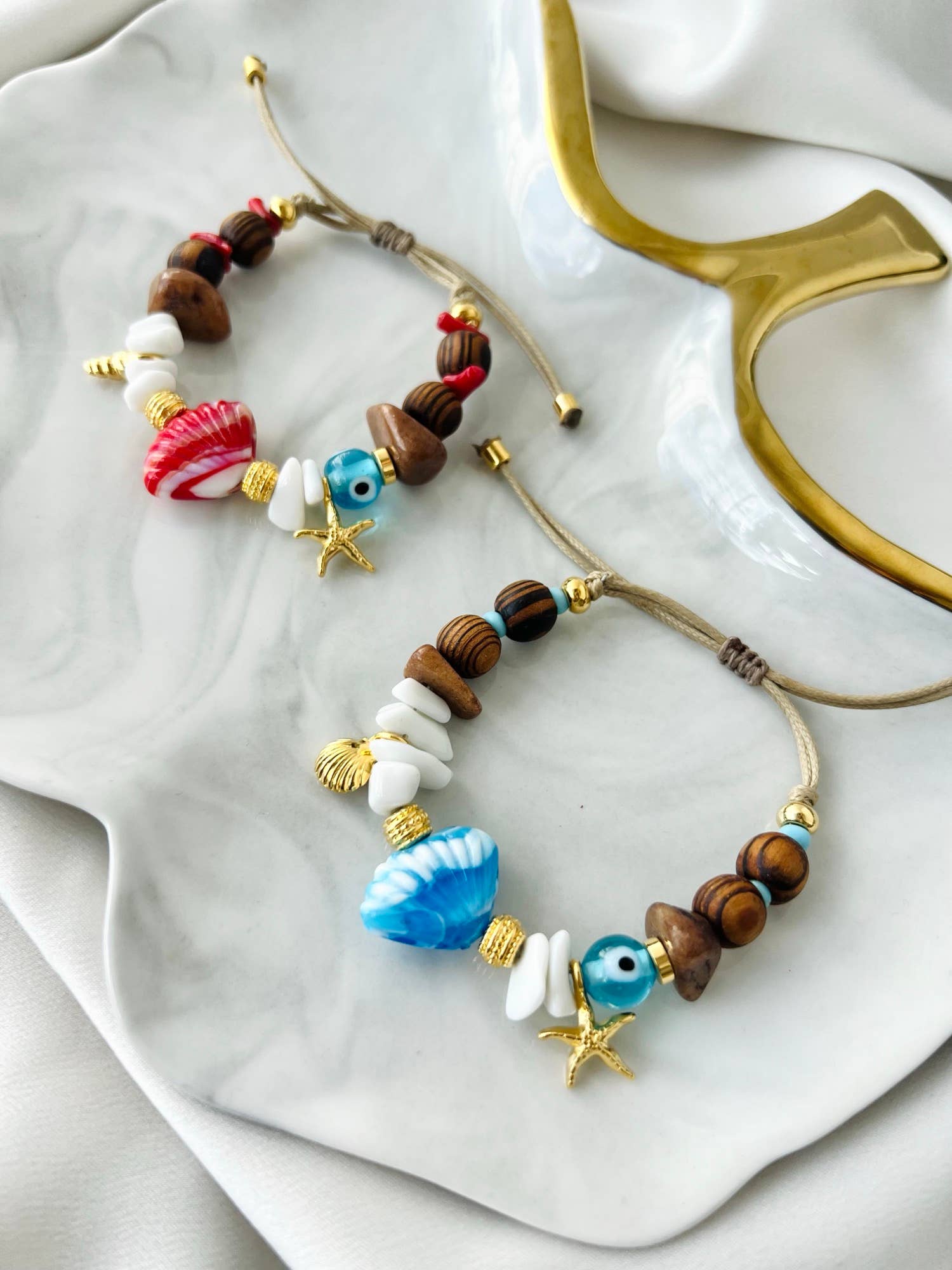 Goupi - Wholesale Beaded Bracelet - Scallop shell bracelets, pearl bracelet with eye1