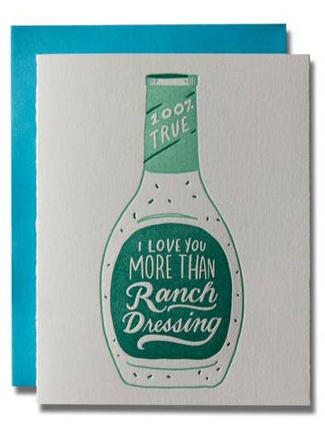 Ranch Dressing Card for wholesale by Ladyfingers Letterpress