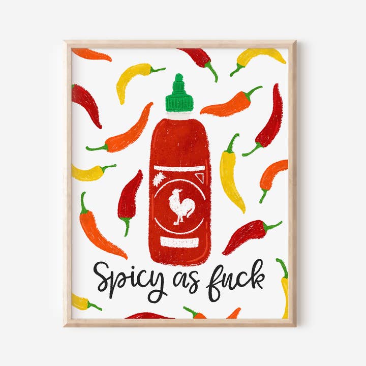 Spicy As Fuck Hot Sauce Art Print for wholesale by Paper Bunny Press