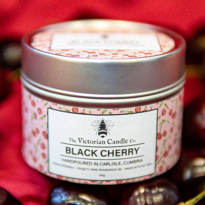 Black Cherry - Scented Candle - 100ml Tin for wholesale by The Victorian Candle Co.