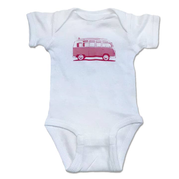 Sol Baby Pink Surf Bus Bodysuit for wholesale by Sol Baby