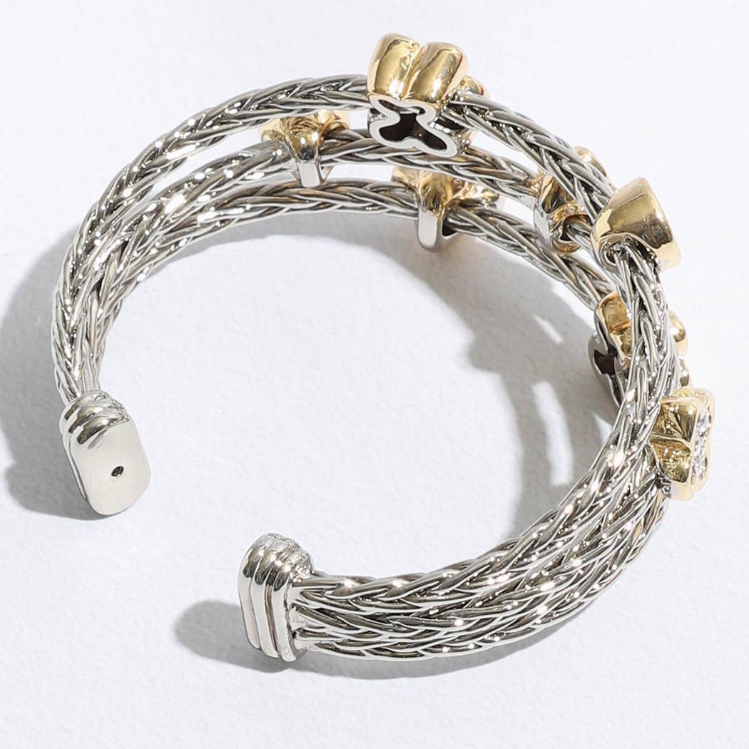   Triple Braided Bangle Butterfly Deco Bracelet for wholesale on Faire6