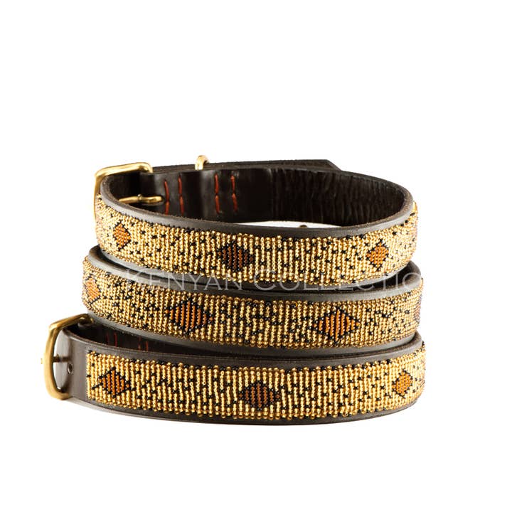 Collier pour chien en perles guépard pour la vente par The Kenyan Collection Inc. dba TKC Inc