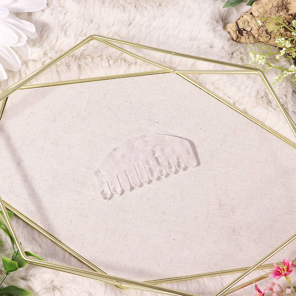 Natures Artifacts Inc - Wholesale Hair Brush/Comb - Energy Comb Small - Clear Quartz | Crystal Combs3