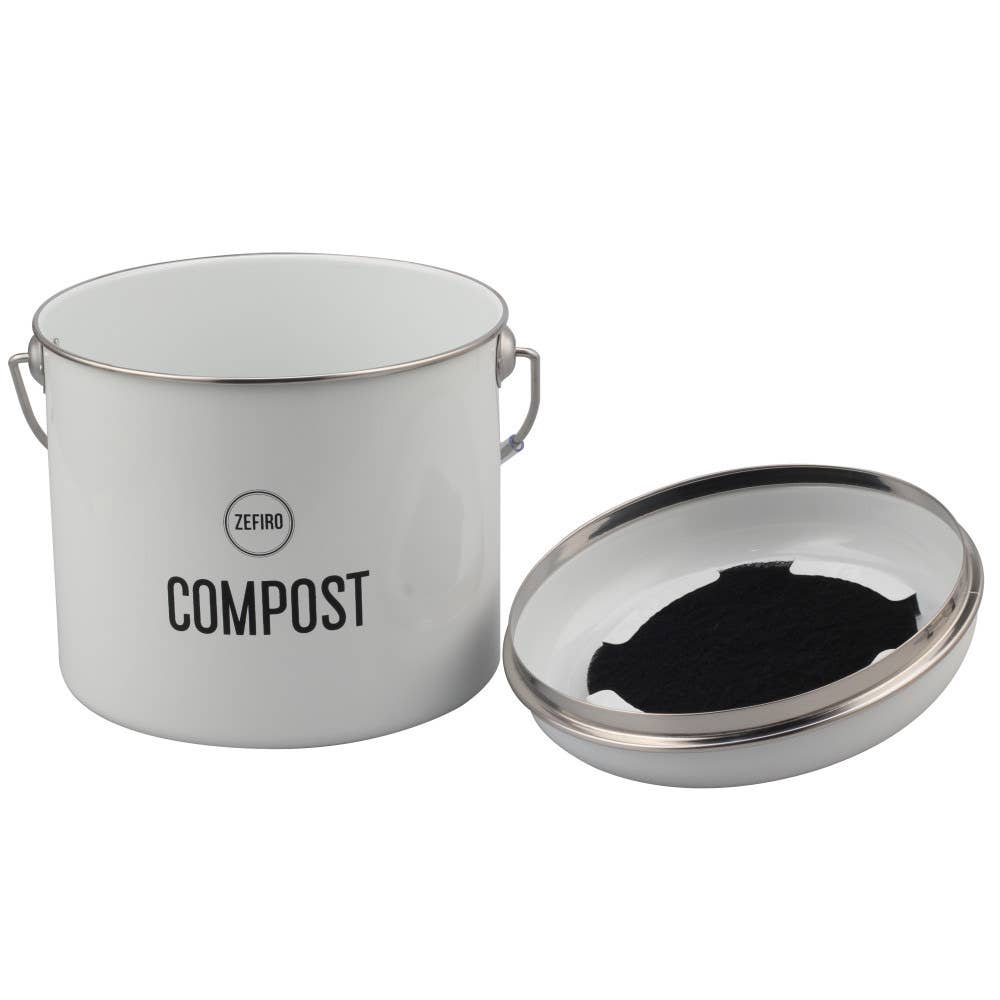 Zefiro - Vente Ustensile/gadget de cuisine - Bac à compost 0,8 gallons - Blanc6