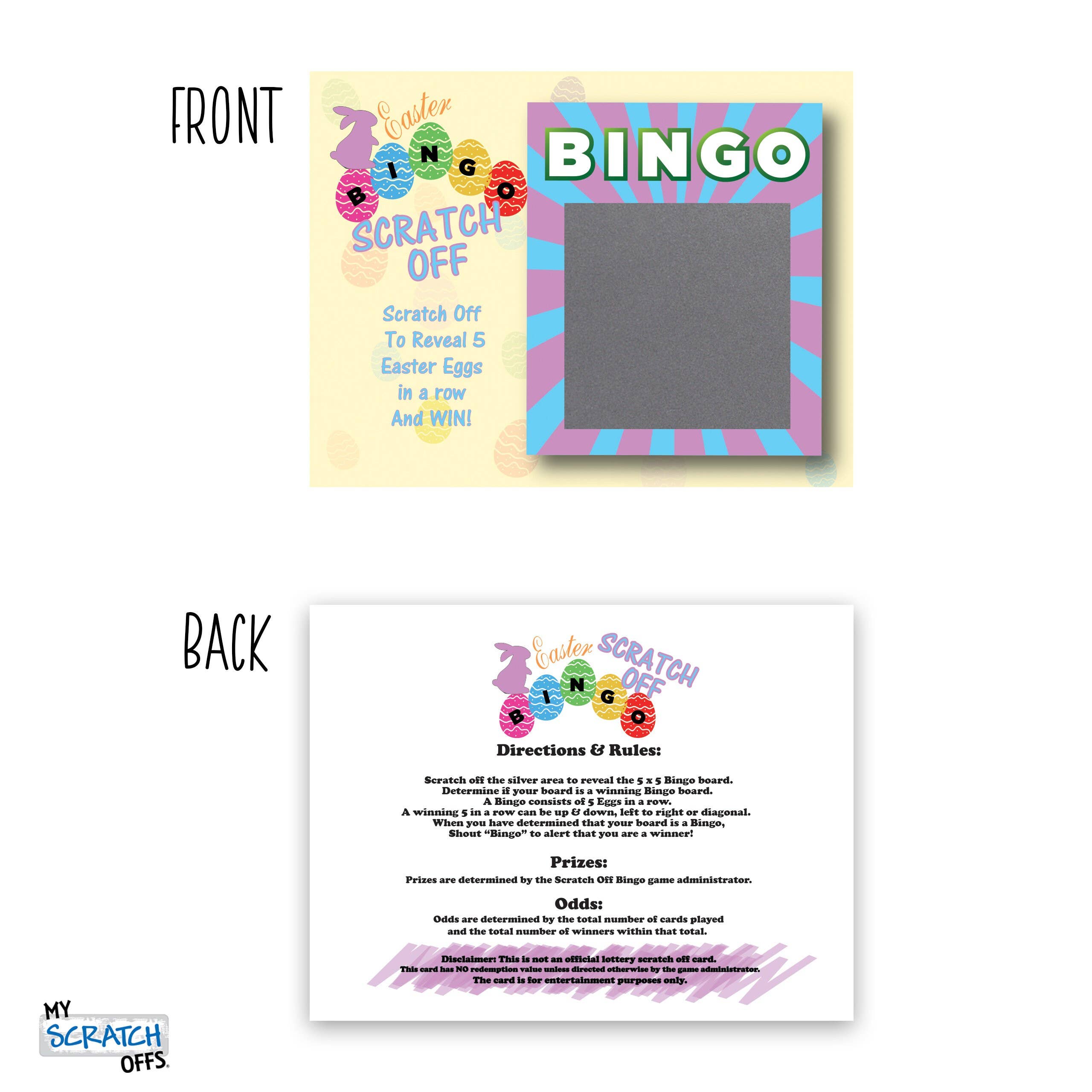 My Scratch Offs - Wholesale Card Game - 50 Easter Bunny BINGO Scratch Off Game Cards2