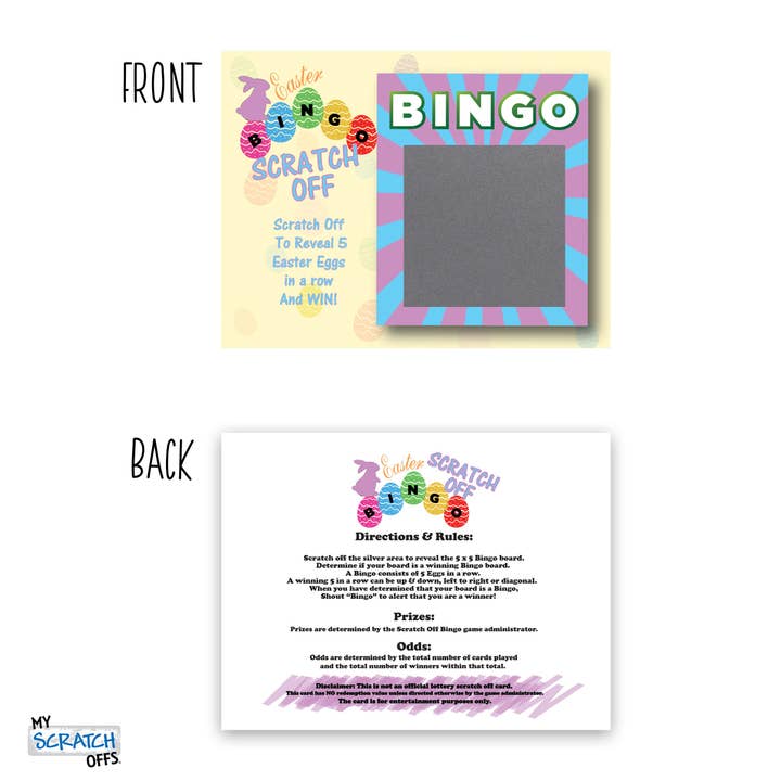 My Scratch Offs - Wholesale Card Game - 50 Easter Bunny BINGO Scratch Off Game Cards2