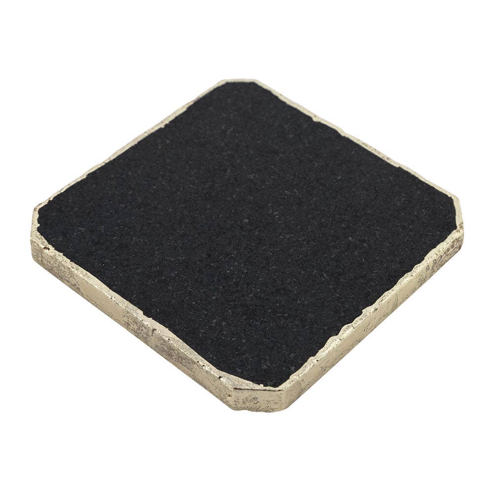 Glass Cloche – wholesale Coasters – Black Onyx Coaster With Gold Edge3