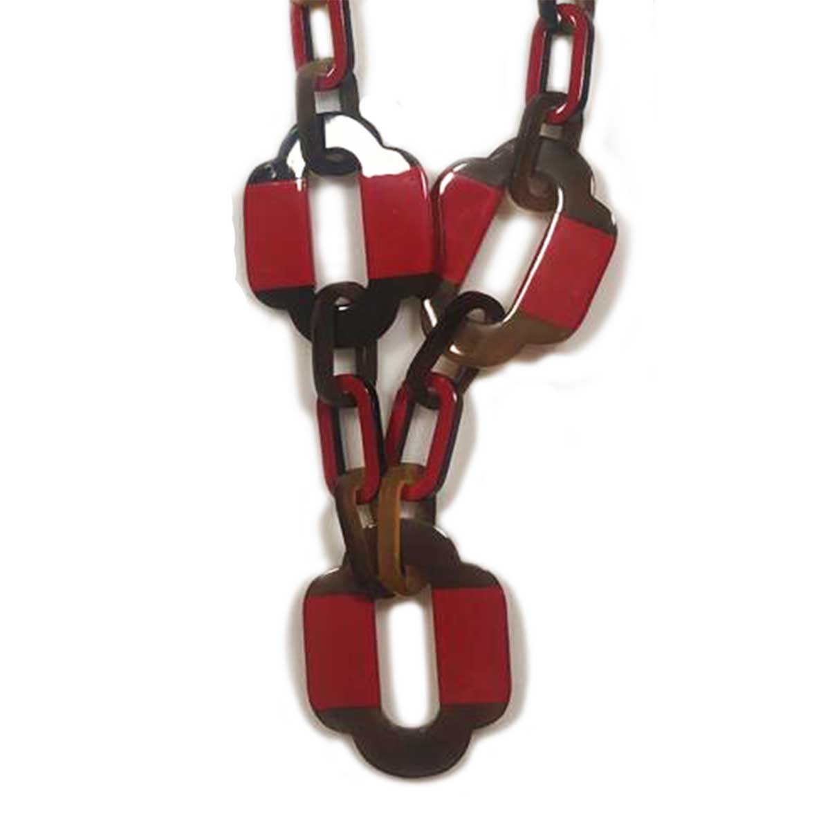 Silk Wool and Bijoux - Wholesale Link & Chain Necklace - BKN028 Horn Necklace0