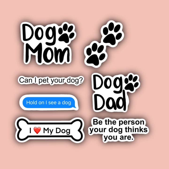 Dog Sticker Pack - 7 Waterproof Stickers for wholesale by Delmarva Stickers