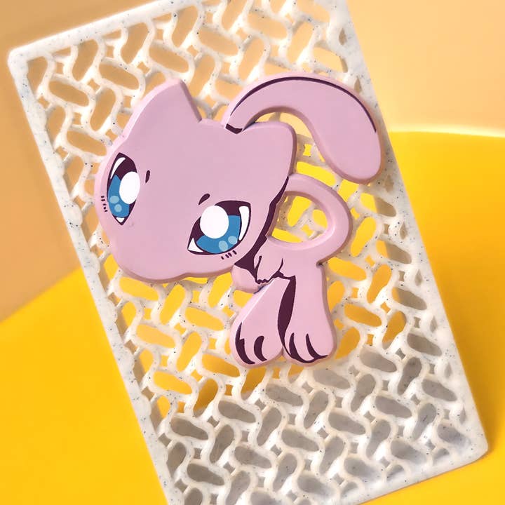 Mew 1.5" Dyed Enamel Pin Pokemon for wholesale by kurapixel art