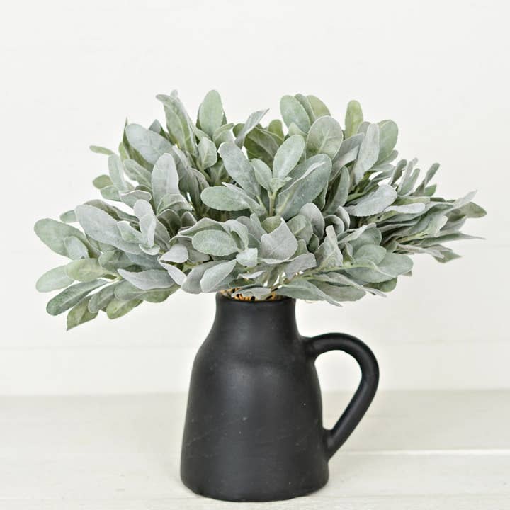 Two Ten Original LLC - Wholesale Artificial Plant - 14in Flocked Lamb Ear Leaves Bush-6