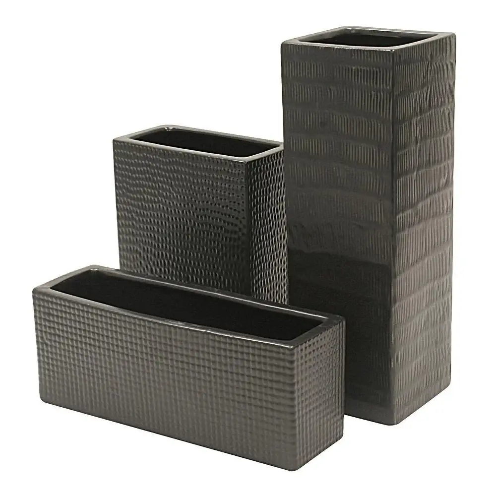 Galore Home – Großhandel Vasen – Keramikstrukturierte Vase, quadratisch0