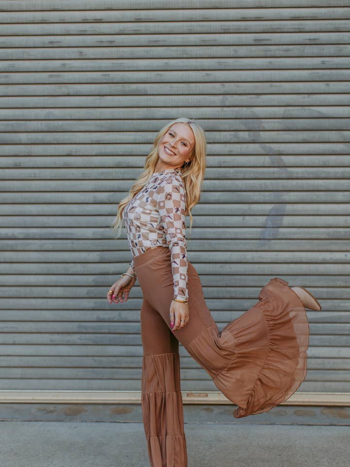 Mocha MK712 Mesh Ruffled Bell Pants for wholesale on Faire