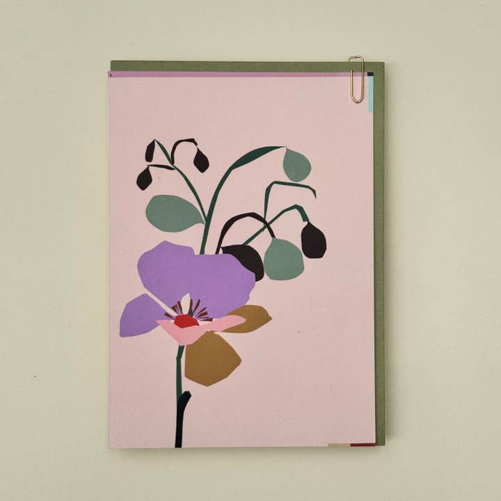 Pavilion - Wholesale Everyday greeting card - Poppy Pretty Modern Floral Cut Out Greeting Card PAV-MW-0011