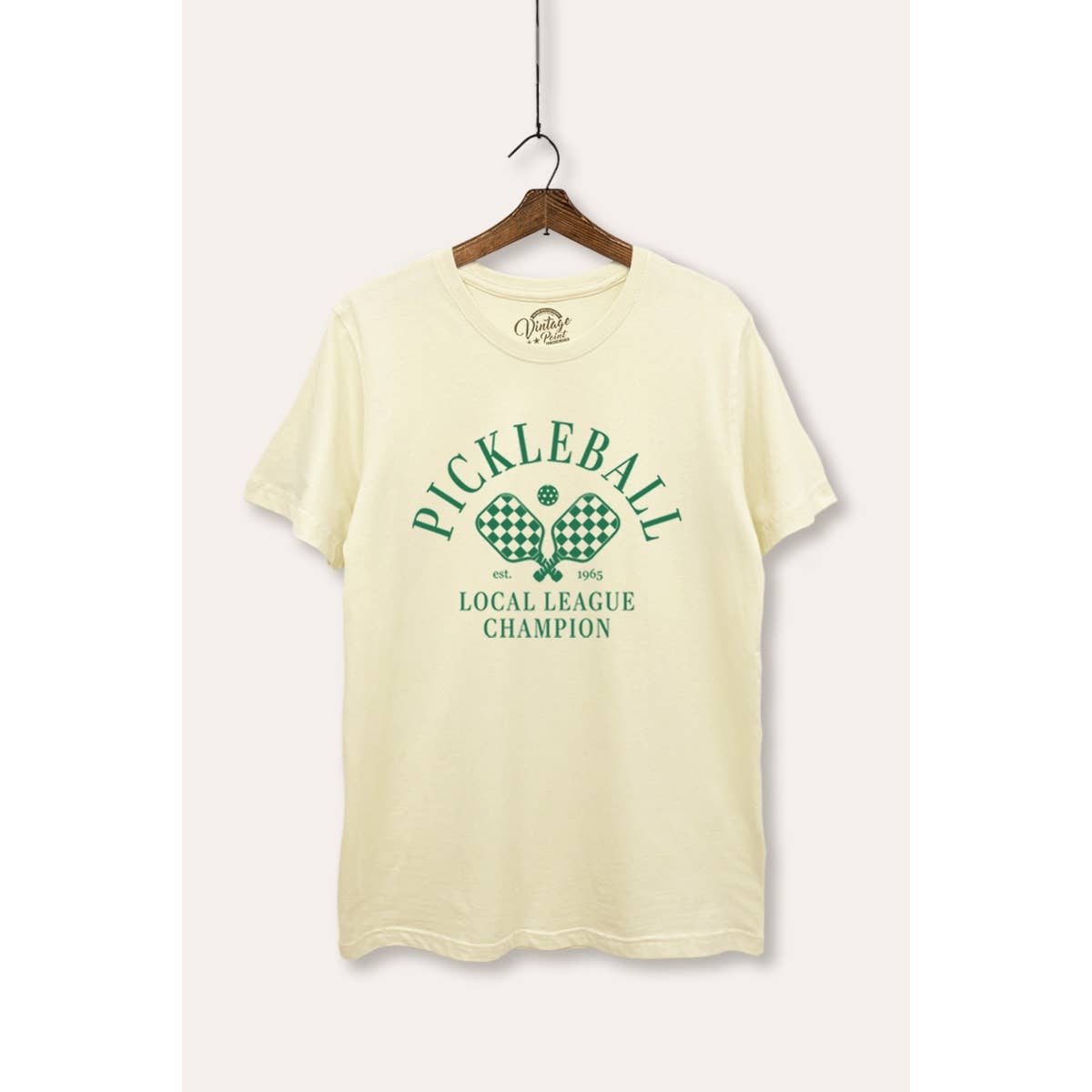 VINTAGE POINT USA - Wholesale T-Shirt (Graphic) - Women's - PICKLEBALL CHAMPION GRAPHIC BASIC T-SHIRT1