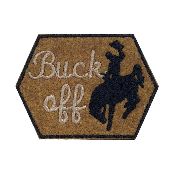 Buck Off, Western, Bronco, Embroidered Iron on Patch for wholesale by Wholesale Applique