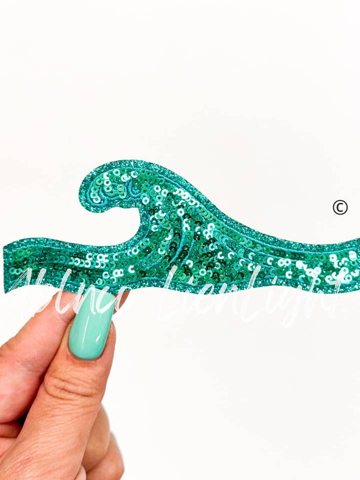 Ocean Beach Wave Summer Sequin Patch for wholesale by ABLNco