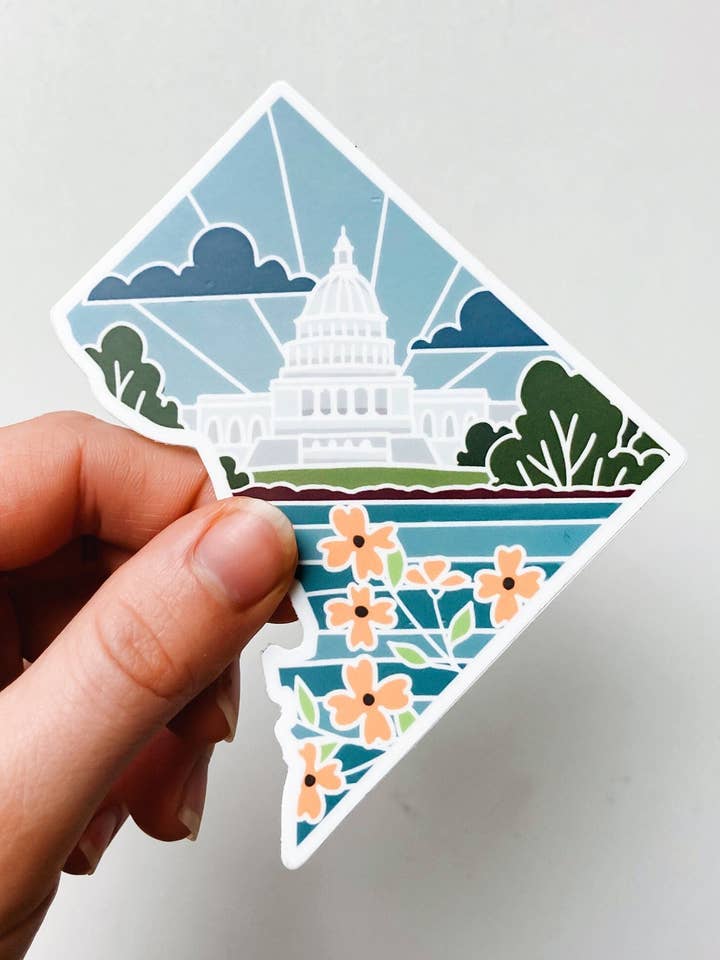 Autocollant résistant aux intempéries de Washington D.C. pour la vente par Summer Stokes