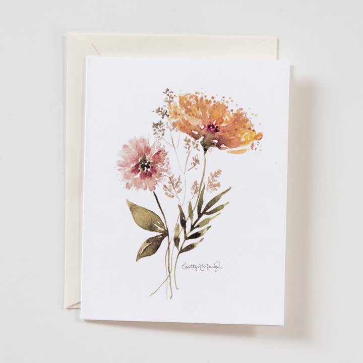 Biglietto d'arte floreale ad acquerello «Isla» per la vendita all'ingrosso da parte di Caitlyn Mary Art